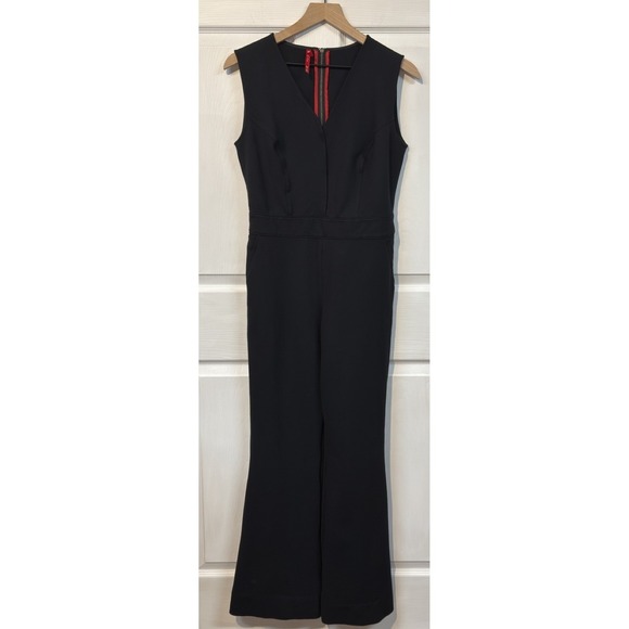 SPANX Pants - Spanx The Perfect Sleeveless Jumpsuit Black Flared Leg Women's Size M Regular